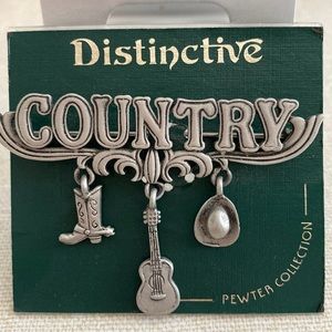 Pewter Country Pin